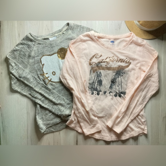 🌸3/$30🌸 Hello Kitty + Old Navy Girls’ Long Sleeve Fall/Winter Tops 🎄✨ - Picture 1 of 8